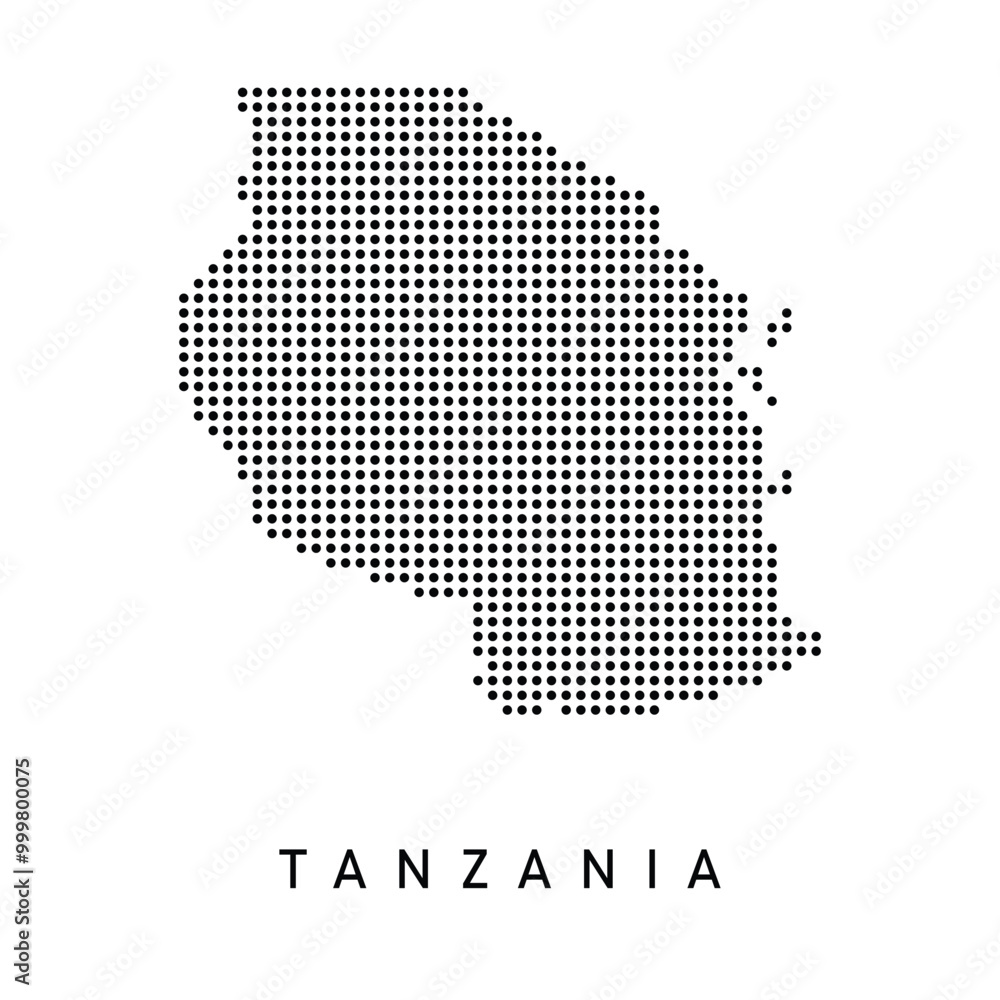Fototapeta premium Dotted Map of Tanzania 