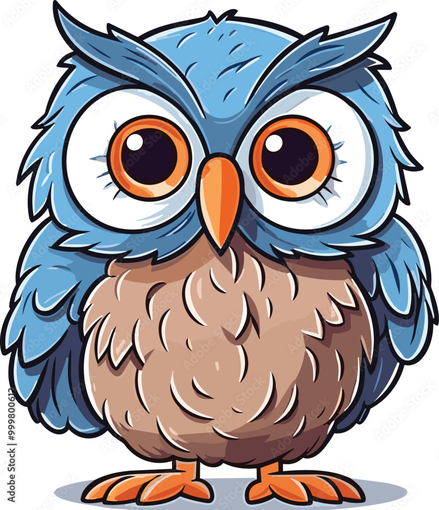 Obraz premium Adorable Owl Cartoon Style Vector Art