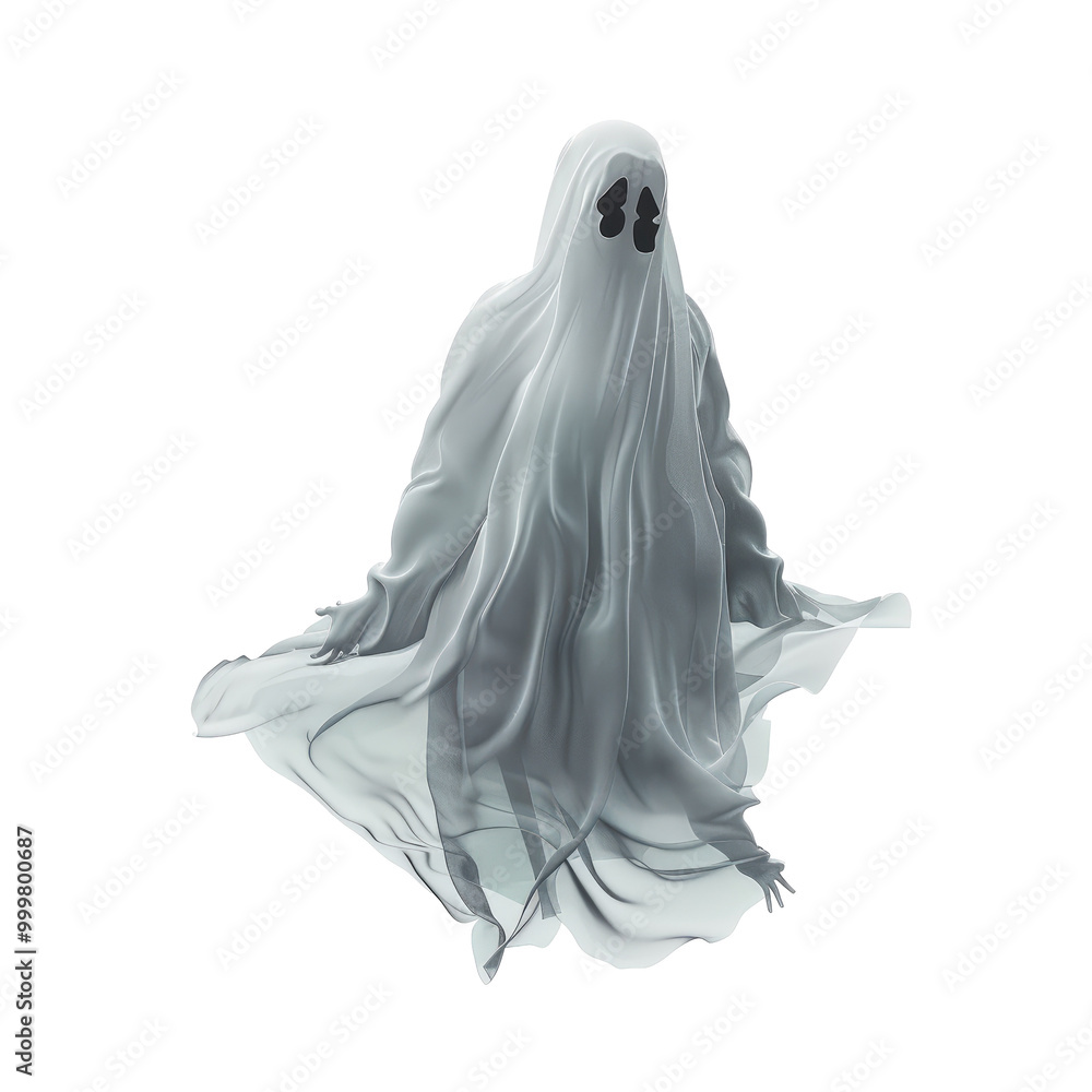 Floating Ghost on Transparent Background for Halloween Floating Ghost on Transparent Background for Halloween