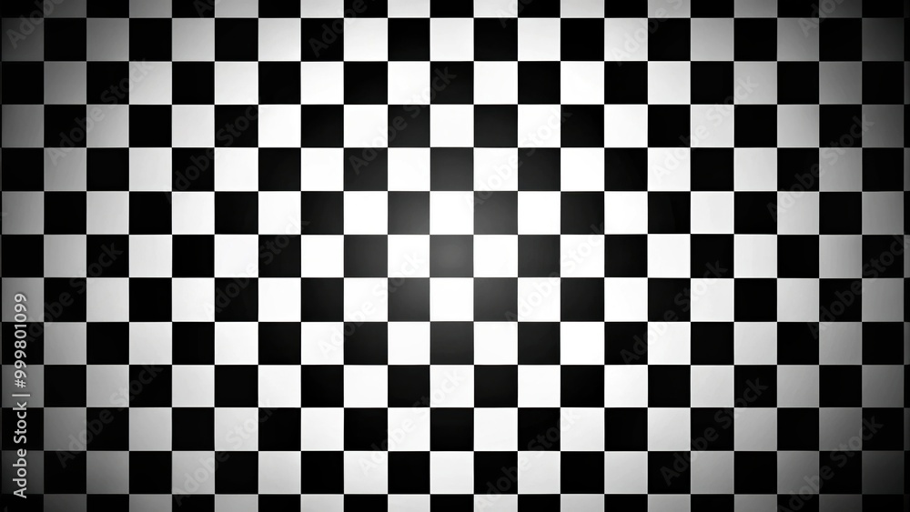 Fototapeta premium High angle black and white checkered abstract background