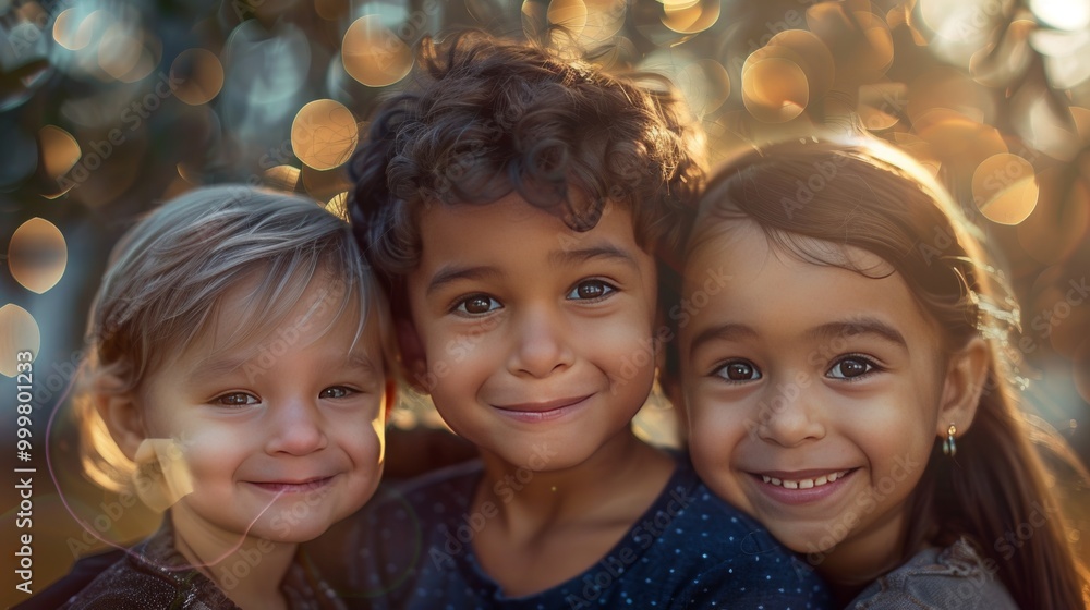 Three happy children of varied ethnicities Three happy children of varied ethnicities