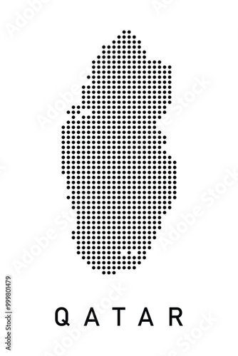 Dotted Map of Qatar 