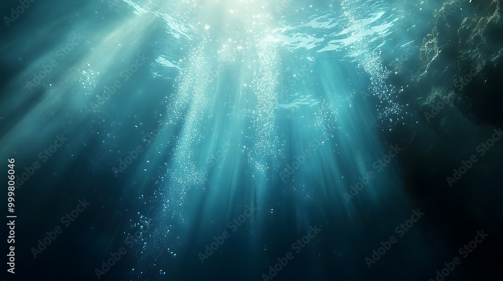 Abstract underwater background with sunlight and air bubbles. Abstract underwater background with sunlight and air bubbles.