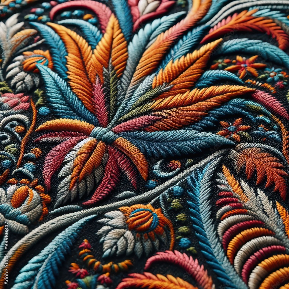 Close-up of a textured fabric with a lively pattern Close-up of a textured fabric with a lively pattern