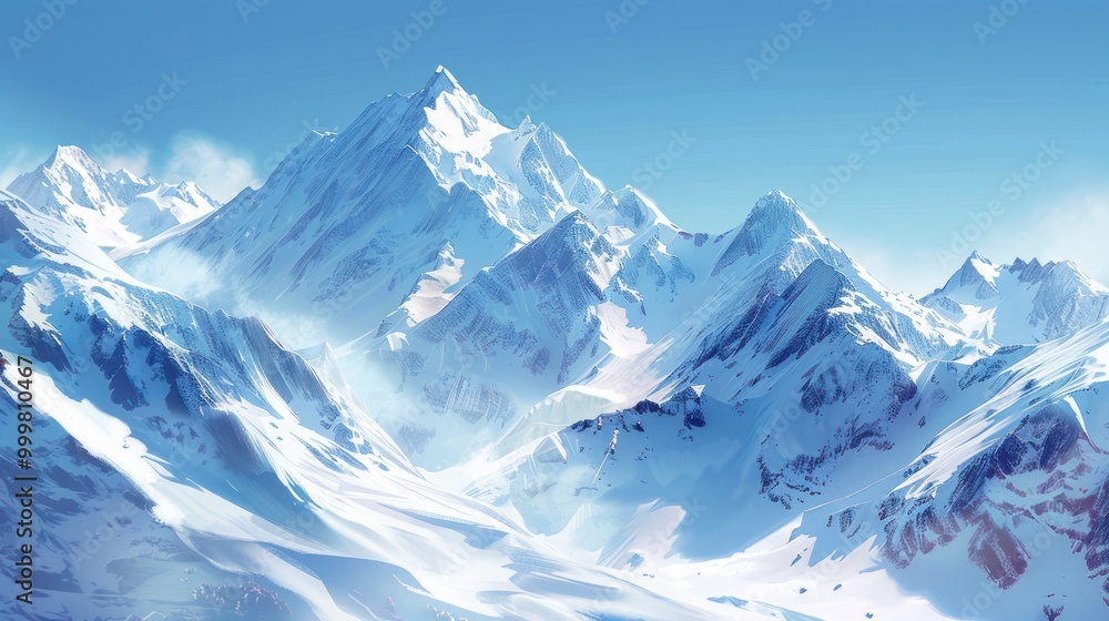 Obraz premium Snowy Mountain Range