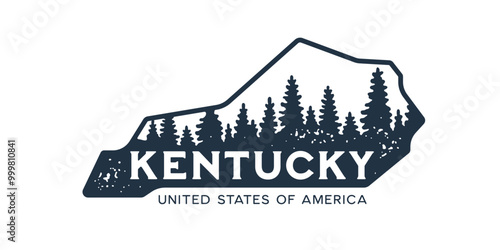Kentucky. Hand drawn USA state name silhouette on white background. Modern typography for t shirt prints, posters, stickers, cards, souvenirs. Vector vintage illustration.