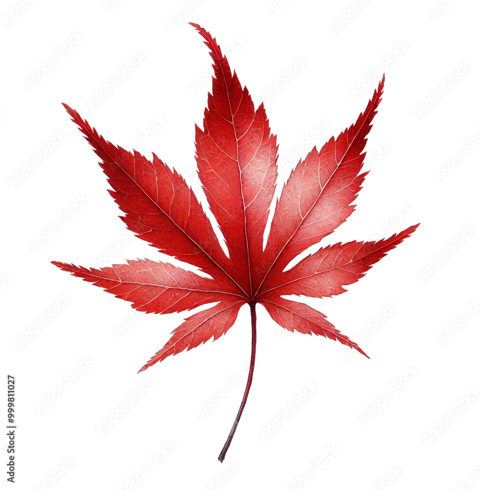 White background illustration of red maple White background illustration of red maple