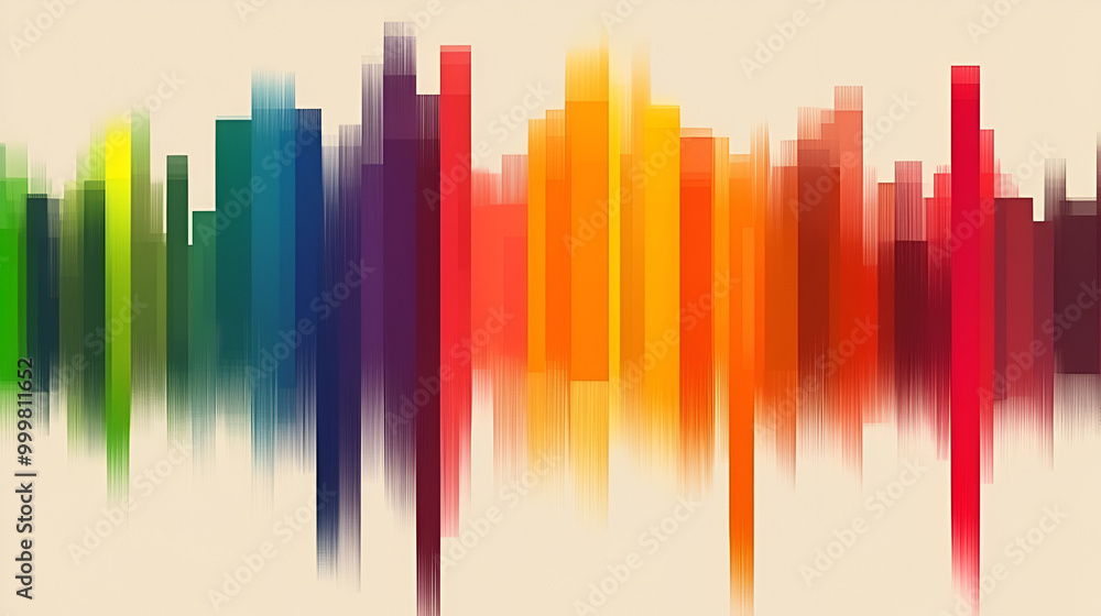 Vibrant soundwave representation showcasing a spectrum of colors, emphasizing audio frequencies against a neutral background Vibrant soundwave representation showcasing a spectrum of colors, emphasizing audio frequencies against a neutral background