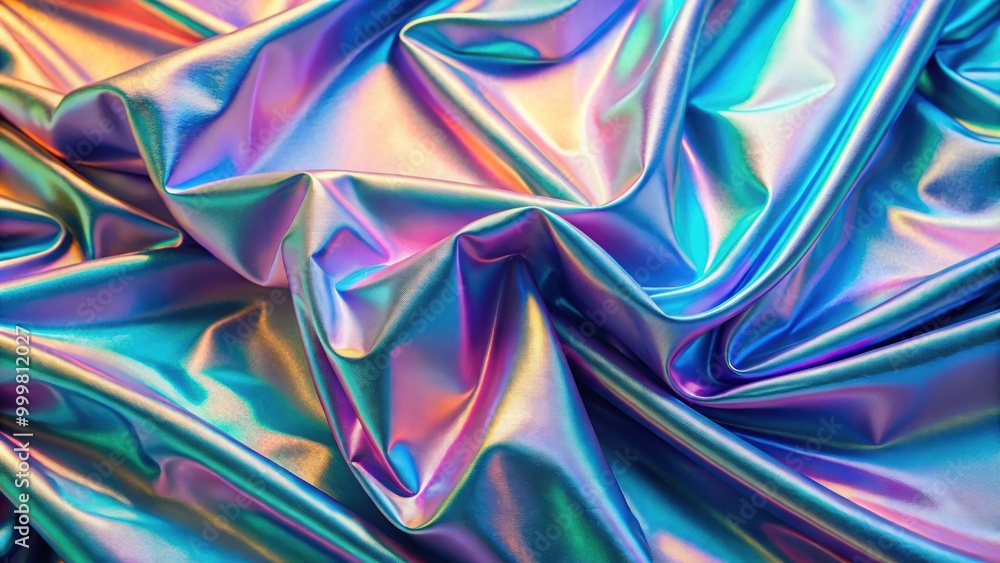 Iridescent holographic fabric in flowing cloth style as background texture, holographic, iridescent, fabric, flowing Iridescent holographic fabric in flowing cloth style as background texture, holographic, iridescent, fabric, flowing