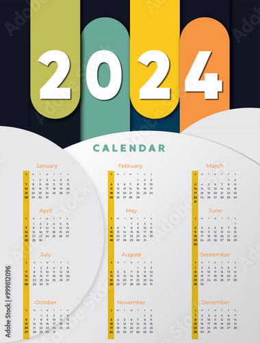 Simple wall calendar design template