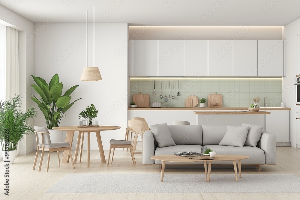 Fototapeta premium Mock up frame with minimal decor close up in home interior background, 3d render