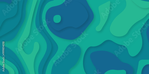 Abstract modern background vector with wave papercut style. Minimalist abstract vector background.