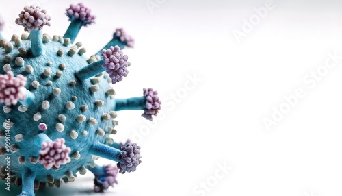 virus is a submicroscopic infectious agent that replicates only inside the living cells of an organism. 3d model false, fake mockup isolated on white background with copy space photo