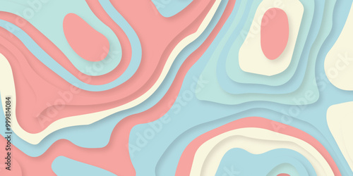 Abstract modern background vector with wave papercut style. Abstract square vector background with organic color.
