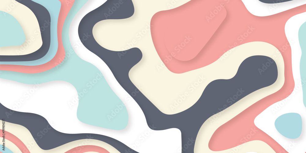 Abstract modern background vector with wave papercut style. Organic color block in irregular wavy shapes. simple vector illustration. Abstract modern background vector with wave papercut style. Organic color block in irregular wavy shapes. simple vector illustration.