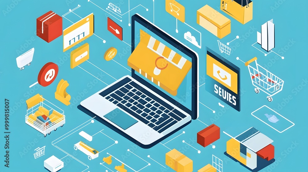 Fototapeta premium E-commerce online shopping business technology internet concept. 