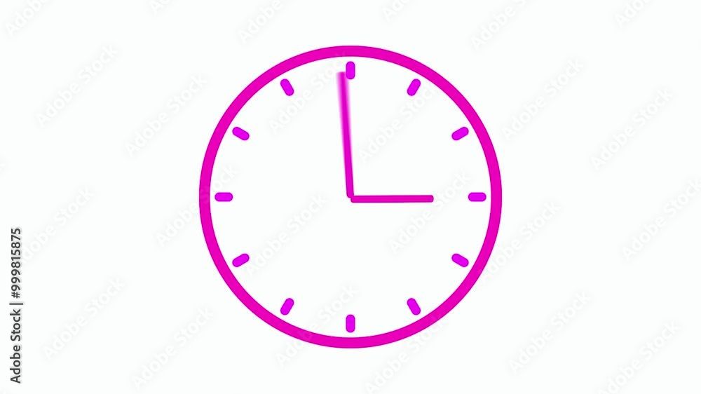 circle 360 degree rotation.white background 4k video moving.Round clock with rotating animated arrows. Animation on pink. circle 360 degree rotation.white background 4k video moving.Round clock with rotating animated arrows. Animation on pink.