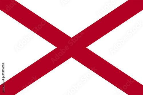 The flag of Alabama, a state of the USA. Accurate proportion and official colors.