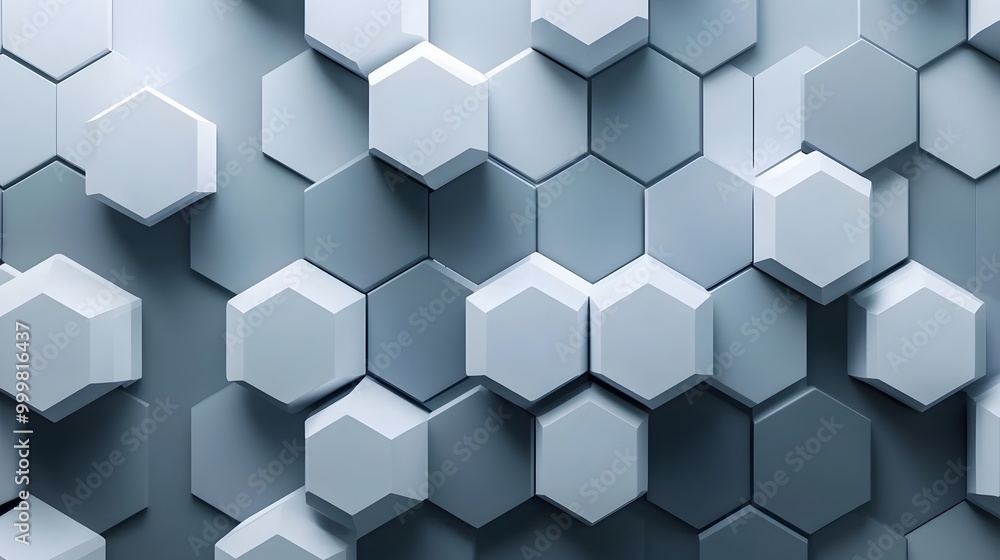 Abstract white and gray geometric hexagon overlapping layer with shadow background. Abstract white and gray geometric hexagon overlapping layer with shadow background.