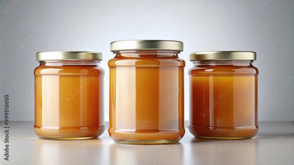 Mockup of honey jars with empty labels for branding or packaging design, honey, jars, mockup, blank, label, branding, packaging Mockup of honey jars with empty labels for branding or packaging design, honey, jars, mockup, blank, label, branding, packaging