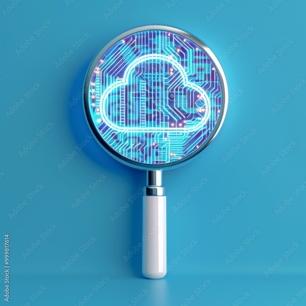Cloud Data Security Concept, digital magnifying glass with glowing cloud symbol, data analysis and protection, cloud technology, cybersecurity, and privacy investigation.
Cloud Data Security Concept, digital magnifying glass with glowing cloud symbol, data analysis and protection, cloud technology, cybersecurity, and privacy investigation.