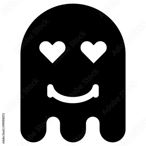 Ghost Emoji Icon. Simple Soul Black Silhouette.