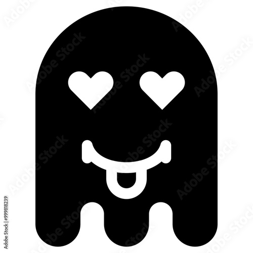 Ghost Emoji Icon. Simple Soul Black Silhouette.