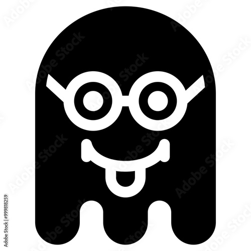 Ghost Emoji Icon. Simple Soul Black Silhouette.