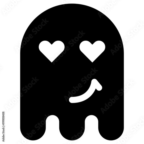 Ghost Emoji Icon. Simple Soul Black Silhouette.