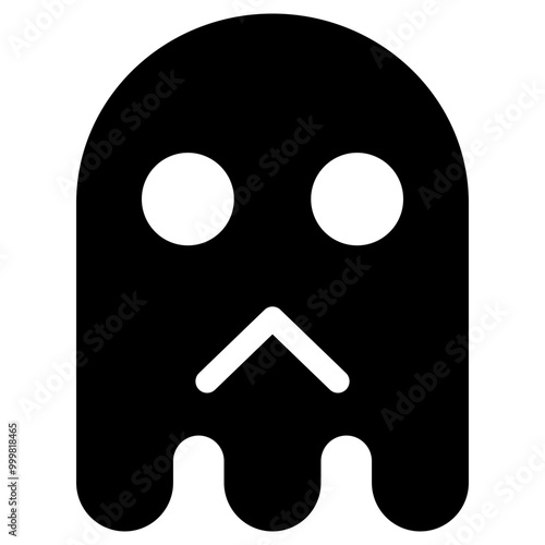 Ghost Emoji Icon. Simple Soul Black Silhouette.