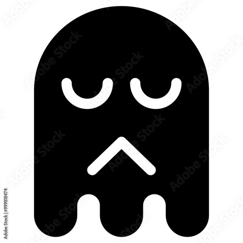 Ghost Emoji Icon. Simple Soul Black Silhouette.