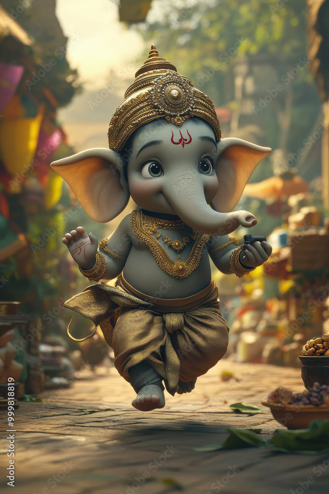 Fototapeta premium 3d animation of lord ganesha