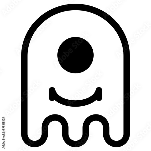 Ghost Emoji Emoticon. Simple Soul Smiley Illustration Vector.