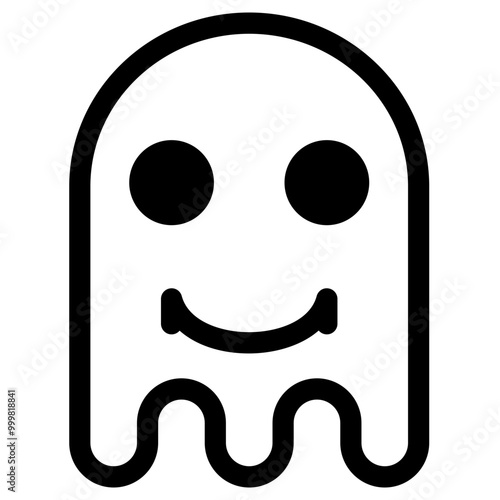 Ghost Emoji Emoticon. Simple Soul Smiley Illustration Vector.