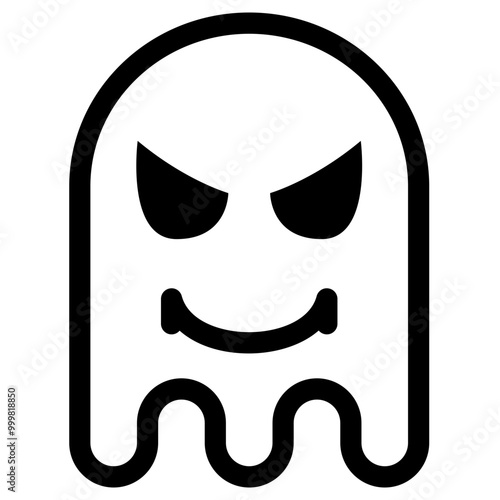 Ghost Emoji Emoticon. Simple Soul Smiley Illustration Vector.