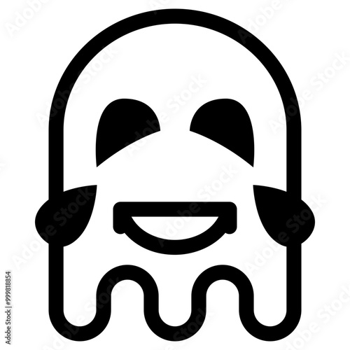Ghost Emoji Emoticon. Simple Soul Smiley Illustration Vector.