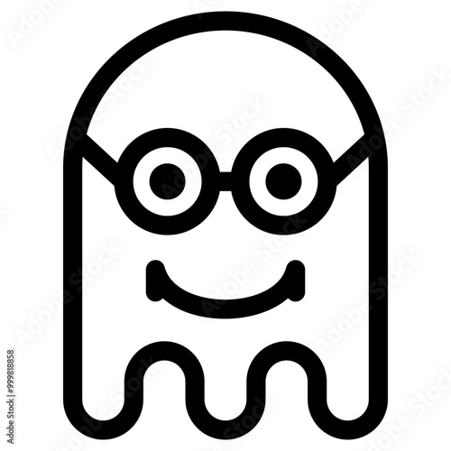 Ghost Emoji Emoticon. Simple Soul Smiley Illustration Vector.