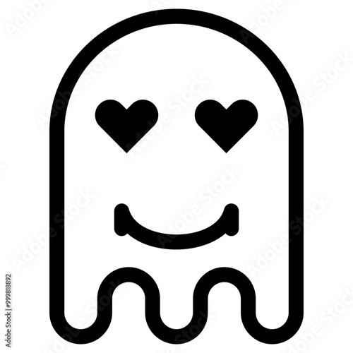 Ghost Emoji Emoticon. Simple Soul Smiley Illustration Vector.