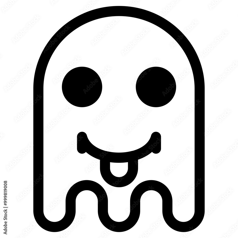 Ghost Emoji Emoticon. Simple Soul Smiley Illustration Vector.
