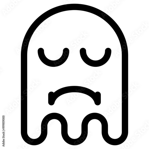 Ghost Emoji Emoticon. Simple Soul Smiley Illustration Vector.