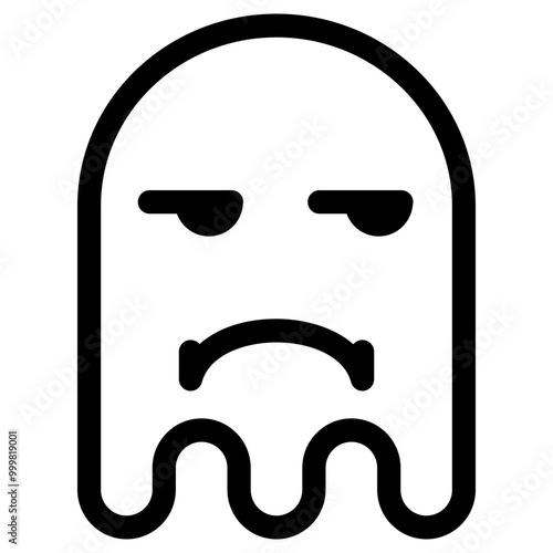 Ghost Emoji Emoticon. Simple Soul Smiley Illustration Vector.