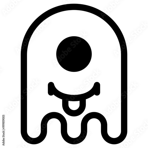 Ghost Emoji Emoticon. Simple Soul Smiley Illustration Vector.