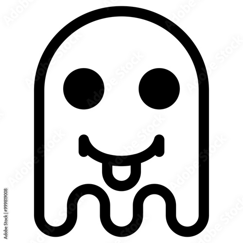 Ghost Emoji Emoticon. Simple Soul Smiley Illustration Vector.