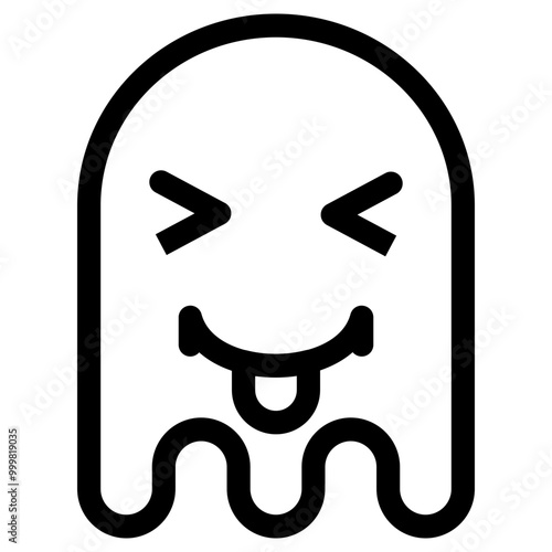 Ghost Emoji Emoticon. Simple Soul Smiley Illustration Vector.