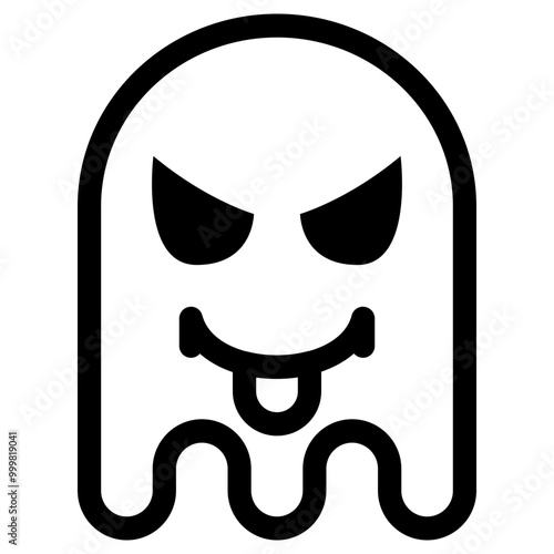Ghost Emoji Emoticon. Simple Soul Smiley Illustration Vector.
