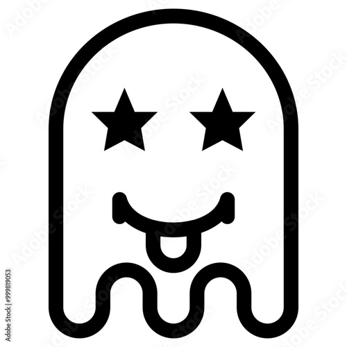Ghost Emoji Emoticon. Simple Soul Smiley Illustration Vector.