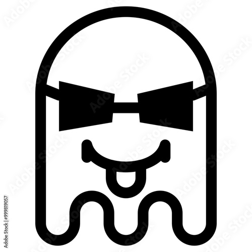 Ghost Emoji Emoticon. Simple Soul Smiley Illustration Vector.