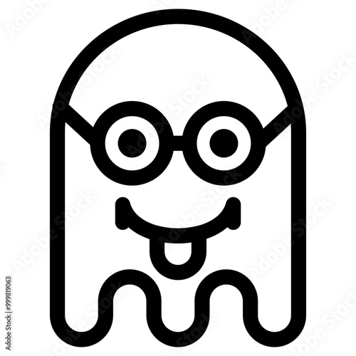 Ghost Emoji Emoticon. Simple Soul Smiley Illustration Vector.