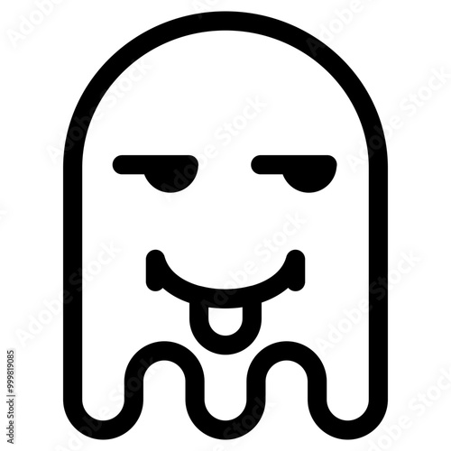 Ghost Emoji Emoticon. Simple Soul Smiley Illustration Vector.