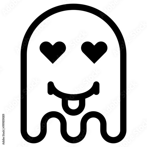 Ghost Emoji Emoticon. Simple Soul Smiley Illustration Vector.
